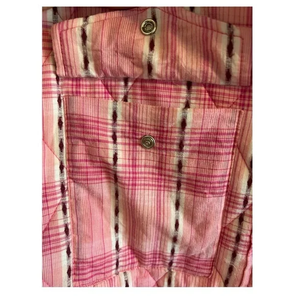 ISABEL MARANT ETOILE $836 Mysen Quilted Cotton Jacket Pink Plaid Sz M Shacket - Picture 14 of 16